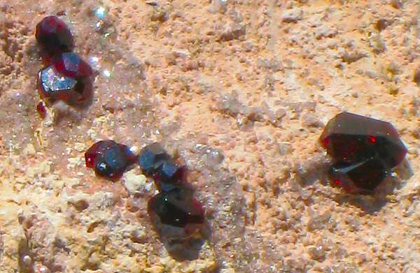 Close-Up of Garnets and Quartz