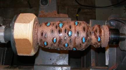 Turning a banksia Pod Vase 18