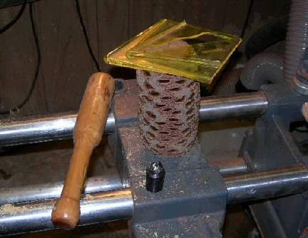 Turning a banksia Pod Vase 6